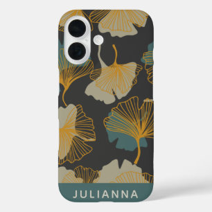 Elegant Ginkgo Leaves Pattern Autumn Personalised iPhone 16 Case