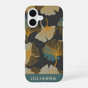 Elegant Ginkgo Leaves Pattern Autumn Personalised iPhone 16 Case