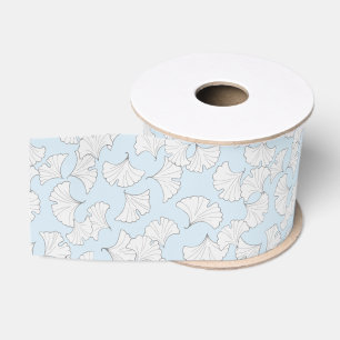 Elegant ginkgo leaves with custom background colou grosgrain ribbon