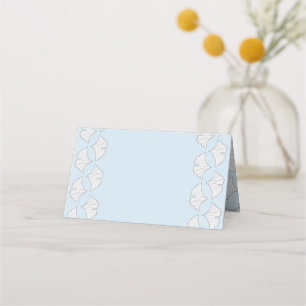 Elegant ginkgo leaves with custom background colou place card