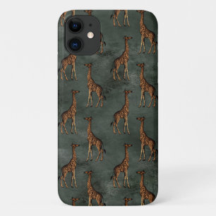 Elegant Giraffe in Bronze Green Chic Case-Mate iPhone Case