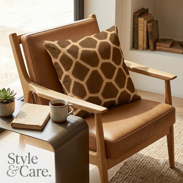 Elegant Giraffe Pattern Premium Quality Square Cushion (Elegant Giraffe Pattern Premium Quality Square Throw Pillow)