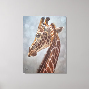 Elegant Giraffe Portrait Painting 20260305 Canvas Print