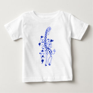 Elegant Giraffe Tee for Kids ~Blue
