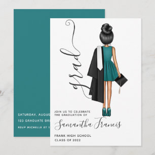 Elegant Girl Graduation Party Invit Invitation