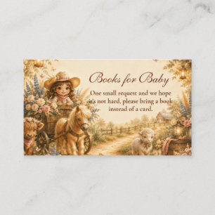 Elegant Girl Western Boho Books for Baby Enclosure Card