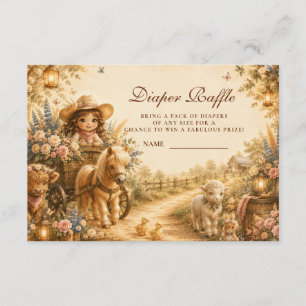 Elegant Girl Western Boho Diaper Raffle Enclosure Card