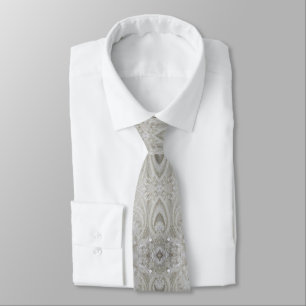 elegant girly chic grey cream beige white floral tie