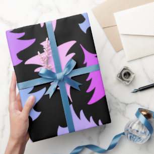 Elegant girly colourful Christmas tree pattern Wrapping Paper