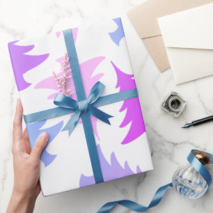 Elegant girly colourful Christmas tree pattern Wrapping Paper