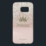 Elegant Girly Crown Princess, Glitter Bokeh<br><div class="desc">Crown and princess on glitter bokeh  background with your name.</div>