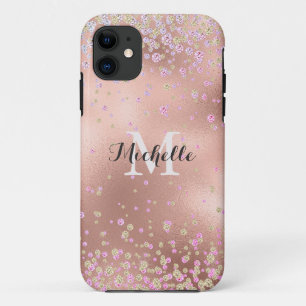 Elegant Girly Faux Rose Gold Foil Personalized Case-Mate iPhone Case
