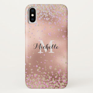 Elegant Girly Faux Rose Gold Foil Personalized Case-Mate iPhone Case