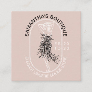 Elegant Girly Feminine Underwear Lingerie Fashion Square Business Card
