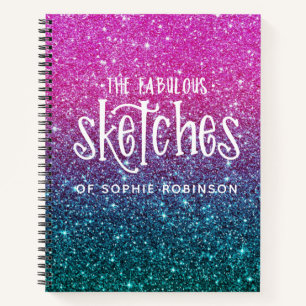 Elegant Girly Glitter Artist Sketchbook Notebook