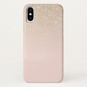 Elegant Girly Gold Rose Pink Glitter Ombre Case-Mate iPhone Case