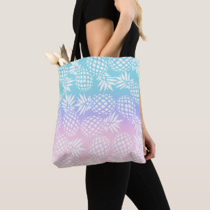 Elegant Girly Gradient Pineapple Pattern Colourful Tote Bag