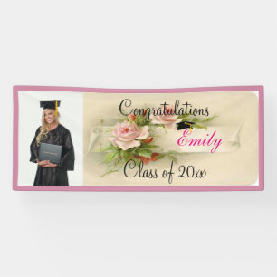 Elegant, Girly, Graduation, Custom Photo Banner