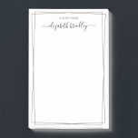 Elegant Girly Monogram Signature Black White Post-it Notes<br><div class="desc">Modern, Girly, Chic Elegant Signature Script Black and White Name Notes. It featuring a swirly hand lettered monogram/full name swash tail font script template and simple double (2) thin line border (frame). Easy to customise add your name. Perfect for girlfriend, mother, entrepreneur, business professional, office and teachers for any occasion....</div>