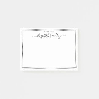 Elegant Girly Monogram Signature Black White Post- Post-it Notes
