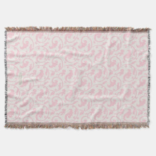 Elegant girly pastel pink floral pattern throw blanket