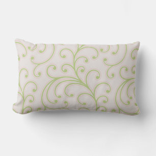 Elegant girly pastel pink green floral pattern lumbar cushion