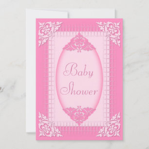 Elegant, Girly Pink Baby Shower Invitation