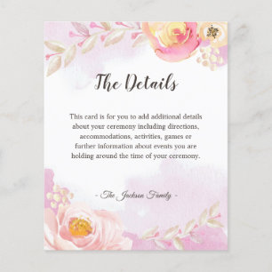 Elegant Girly Pink Gold Rose Garden  Details Flyer
