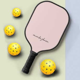 Elegant Girly Pink Ladies Monogram  Pickleball Paddle