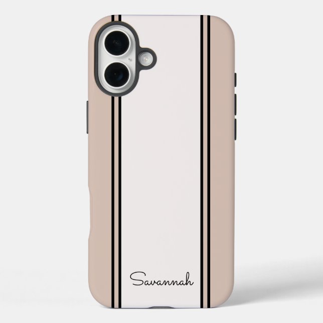 Elegant Girly Pink Monogrammed Name Chic Stylish Case-Mate iPhone Case (Back)