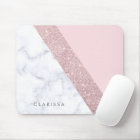 elegant girly rose gold glitter white marble pink
