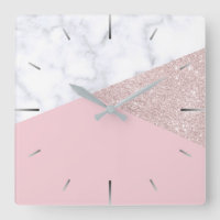 Elegant girly rose gold glitter white marble pink