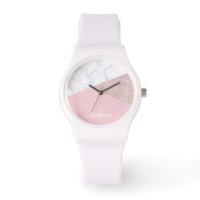 Elegant girly rose gold glitter white marble pink