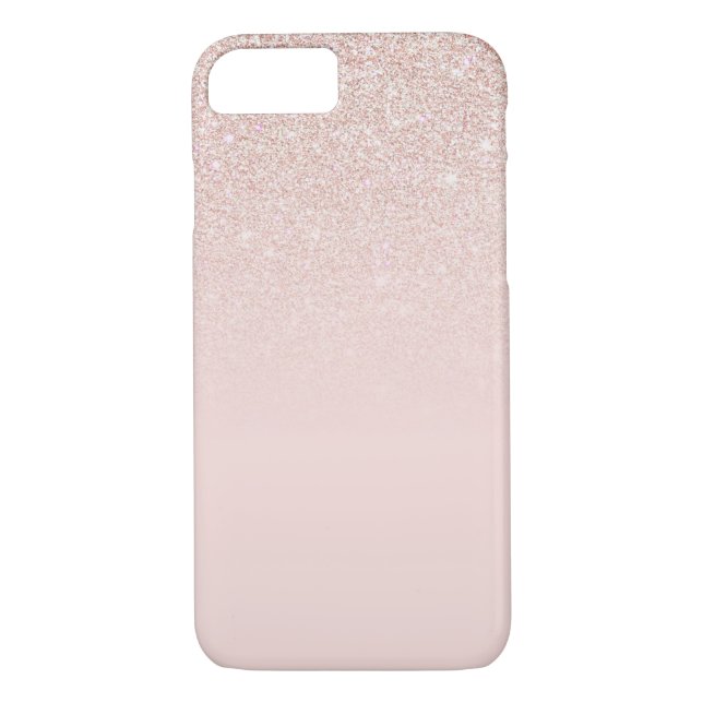 Elegant Girly Rose Gold Pink Glitter Ombre Case-Mate iPhone Case (Back)