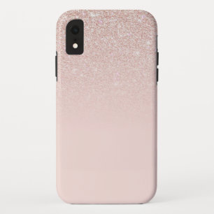 Elegant Girly Rose Gold Pink Glitter Ombre Case-Mate iPhone Case