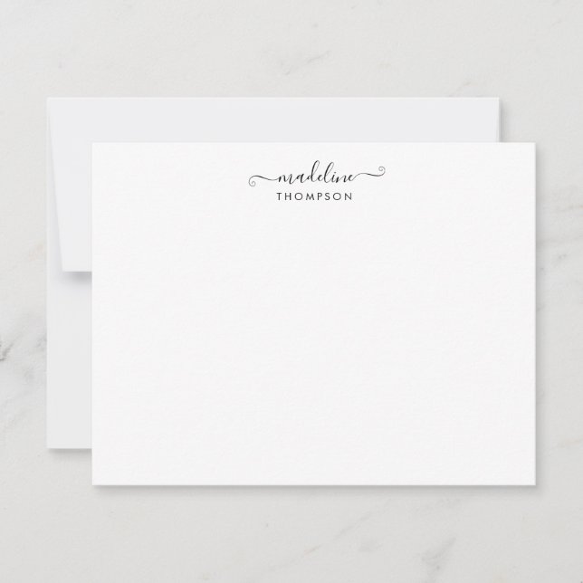 Elegant Girly Script Black Typography Card (Front)