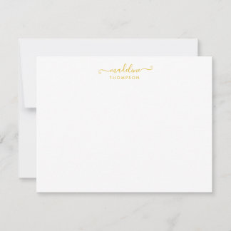 Elegant Girly Script Mustard Yellow Typography Card