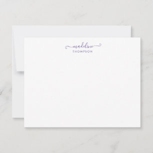 Elegant Girly Script Purple Violet Typography Card