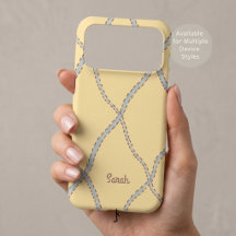 Elegant Girly Soft Yellow Pastel Wavy Line Pattern