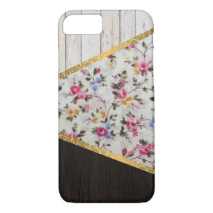 Elegant girly vintage roses  floral gold glitter Case-Mate iPhone case