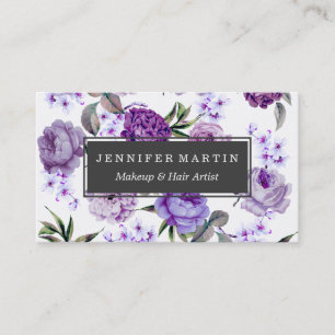 Elegant Girly Violet Lilac Purple Flowers Business Card