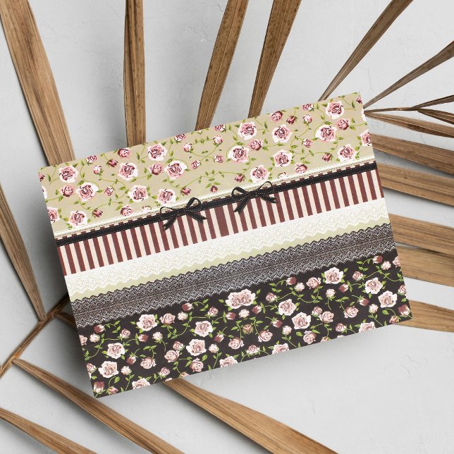 Elegant Girly White Lace And Pink Roses Postcard (Elegant Girly White Lace And Pink Roses)