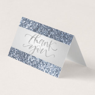 Elegant, Gitter Stripe Thank You Card