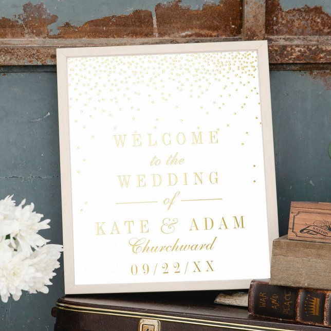 Elegant Glam Confetti Real Foil Wedding Sign (Creator Uploaded)