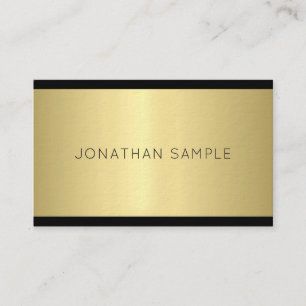 Elegant Glam Design Modern Gold Luxe Trendy Plain Business Card