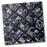Elegant Glam Geometric Pattern Tile<br><div class="desc">Elegant Glam Black White Crystal Geometric Pattern Ceramic Tile. This cute glamourous crystal print is perfect for the girly girl who likes shiny goods! How cute would this be in a glam bathroom, salon or makeup area. Whether you want to use this tile as a little coaster or trivet for...</div>