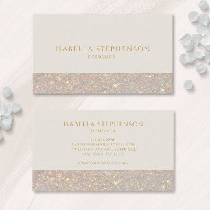 Elegant Glam Glitter Gold Modern Business Card