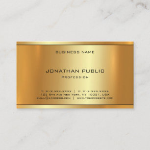 Elegant Glam Gold Look Professional Modern Plain Business Card
