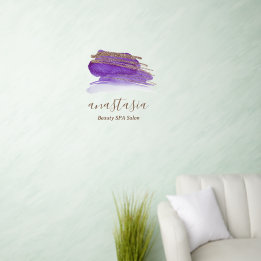 Elegant Glam Gold Purples Beauty SPA Salon Wall Decal