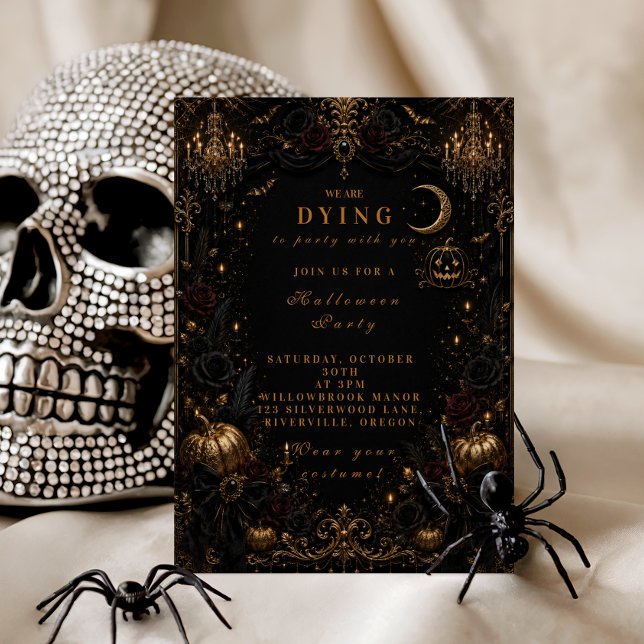 Elegant Glam Halloween Party Invitation (Creator Uploaded)